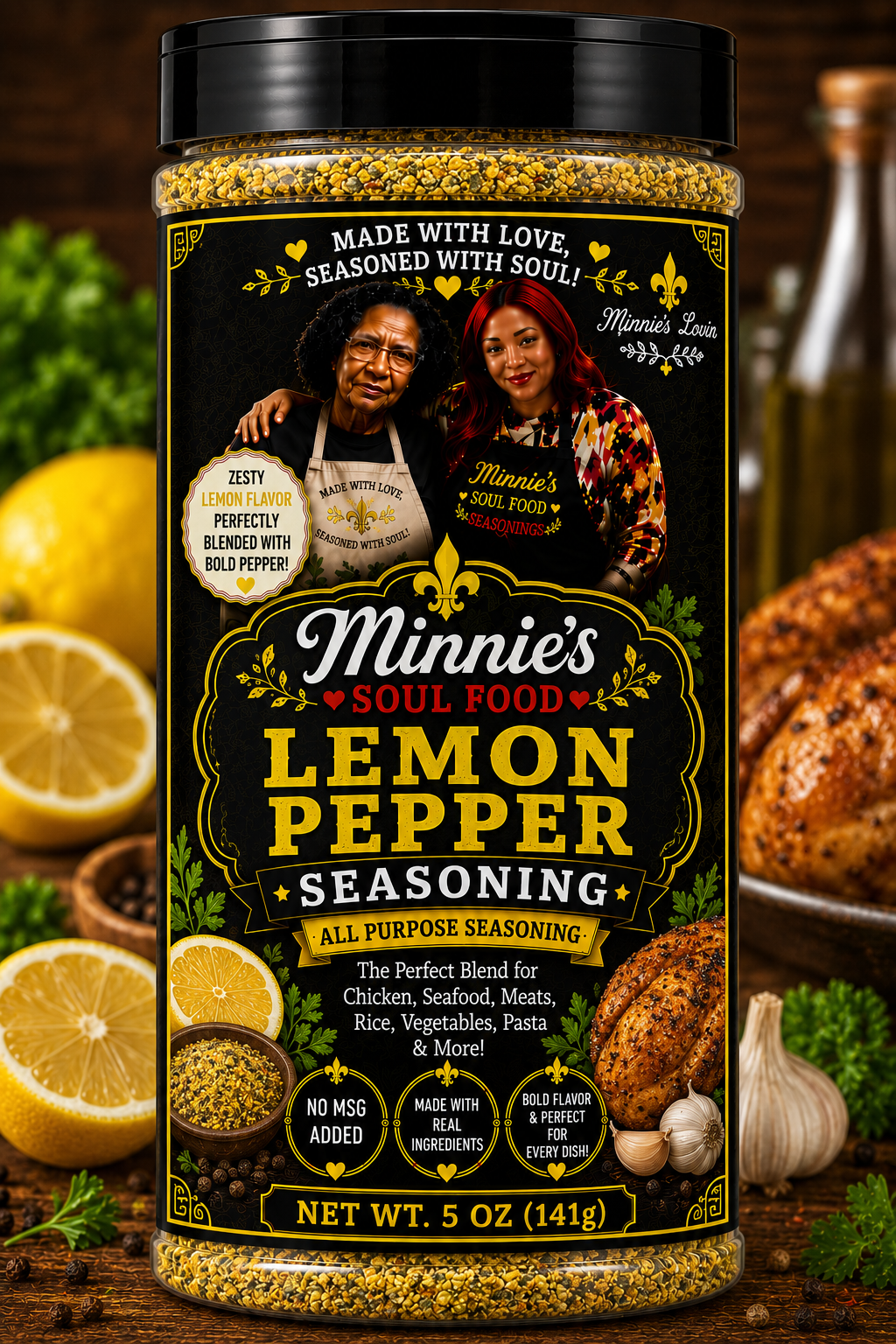 Minnie's Soul Food Lemon Pepper Seasoning
