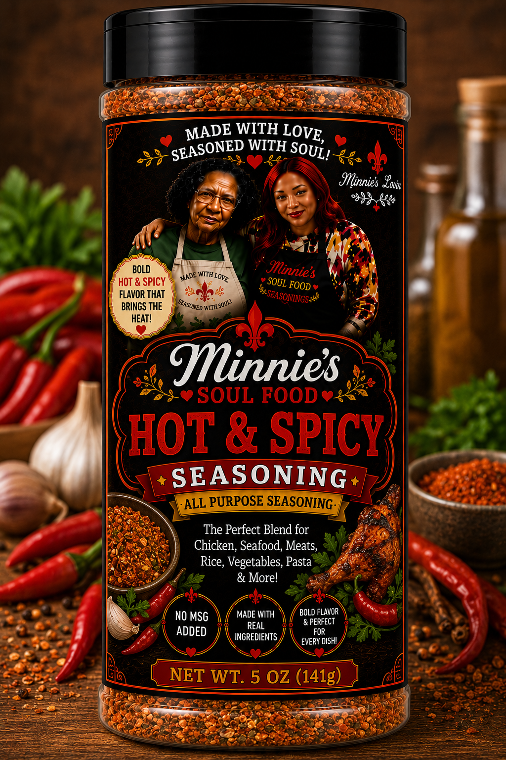 Minnie's Soul Food Hot & Spicy Seasoning