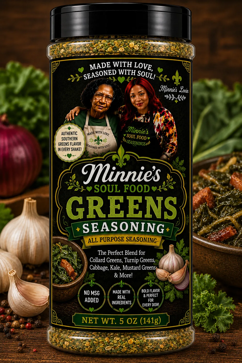 Greens Seasoning — supplied product artwork
