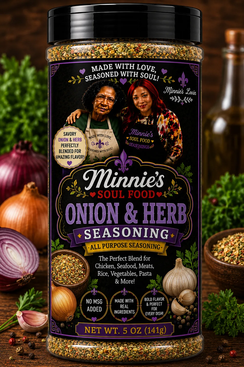 Onion & Herb Seasoning — supplied product artwork