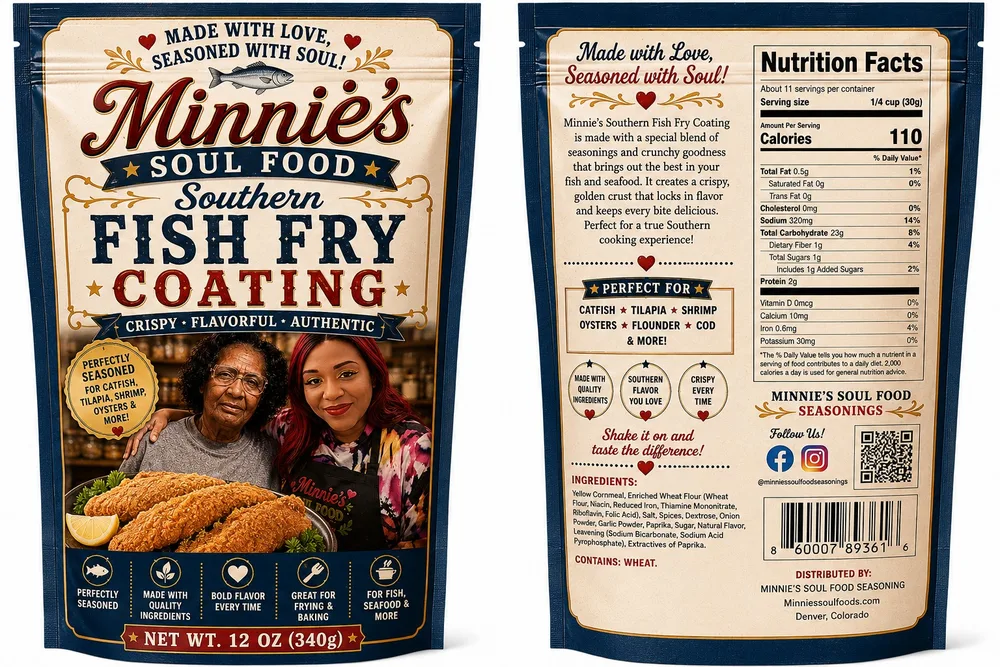 Southern Fish Fry Coating — supplied product artwork
